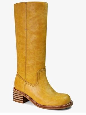 NWOB-Knee High Boots Chunky Block Heel Long Boots Square Toe Low Heel Boots